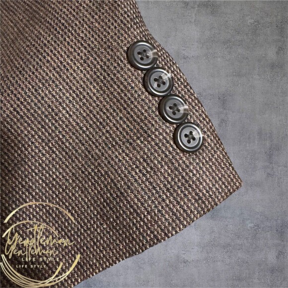 CHAPS Classic fit Men’s 44L Brown Lambswool Blazer Sport Coat 2 Button Jacket - Picture 6 of 13